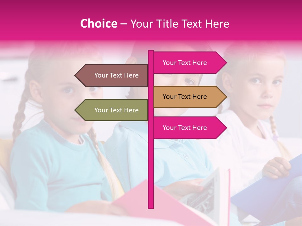 Schoolkid Together Caucasian PowerPoint Template