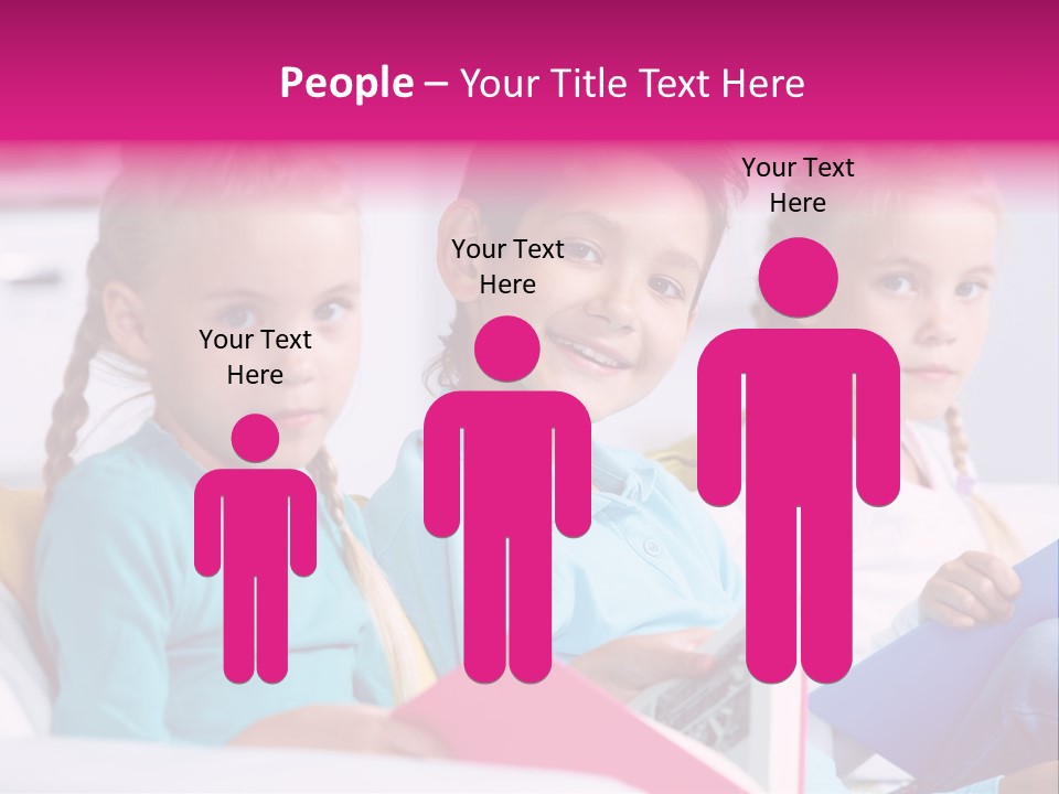 Schoolkid Together Caucasian PowerPoint Template