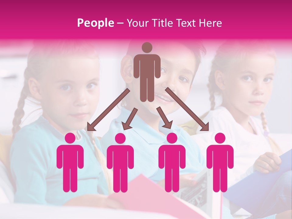 Schoolkid Together Caucasian PowerPoint Template