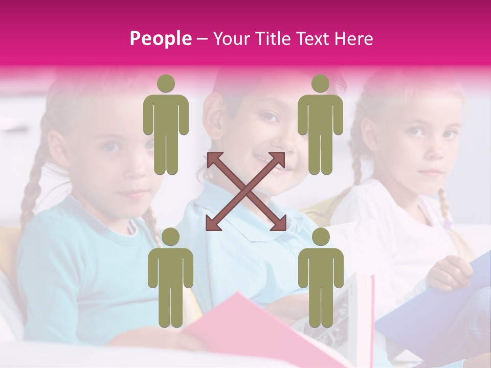 Schoolkid Together Caucasian PowerPoint Template