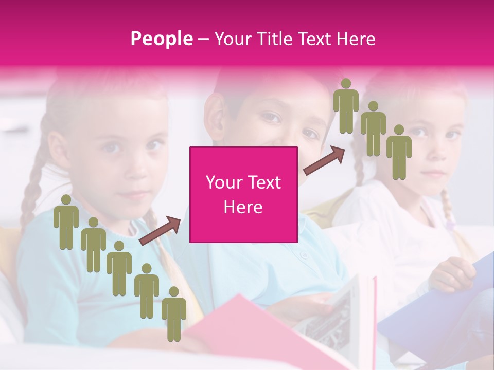 Schoolkid Together Caucasian PowerPoint Template