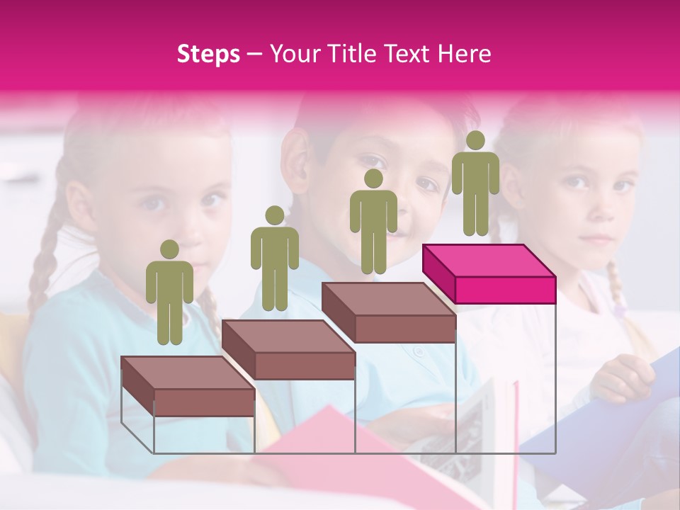 Schoolkid Together Caucasian PowerPoint Template
