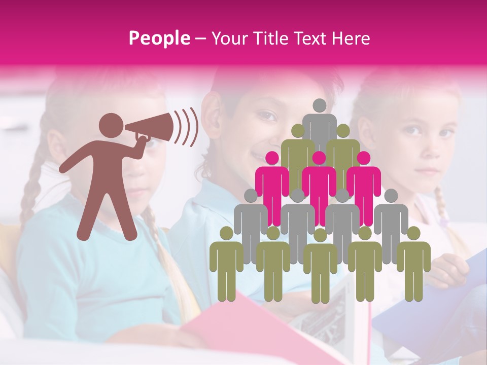 Schoolkid Together Caucasian PowerPoint Template