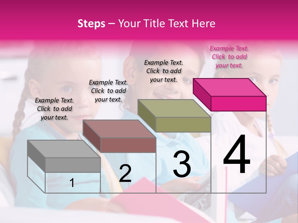 Schoolkid Together Caucasian PowerPoint Template