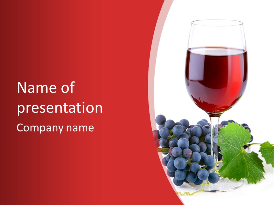 Alcoholic Vine Glassware PowerPoint Template