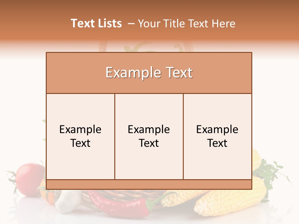 Vegetable Healthy Eating Object PowerPoint Template