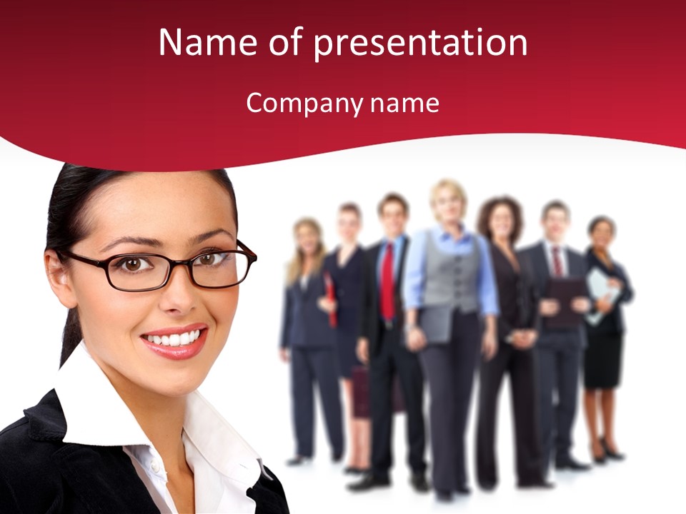 Businesswoman Business Team PowerPoint Template