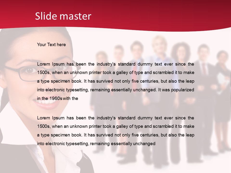Businesswoman Business Team PowerPoint Template