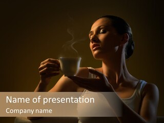 Caucasian Breakfast Relaxation PowerPoint Template