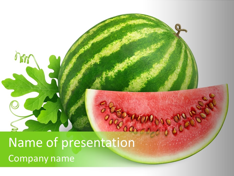 Watermelon Slice Section PowerPoint Template