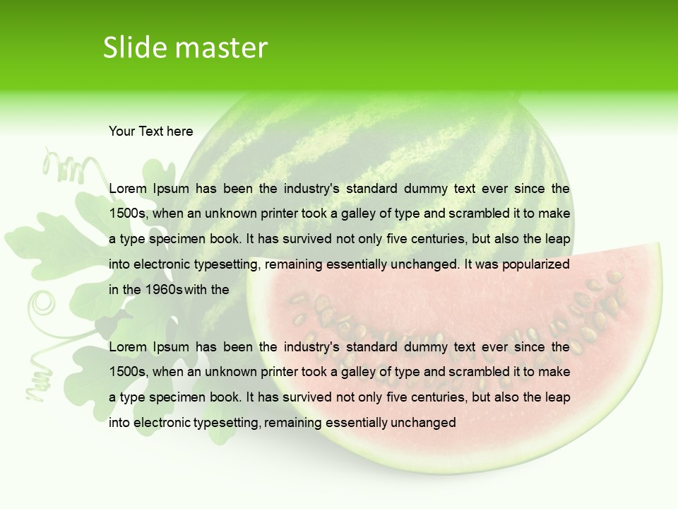 Watermelon Slice Section PowerPoint Template
