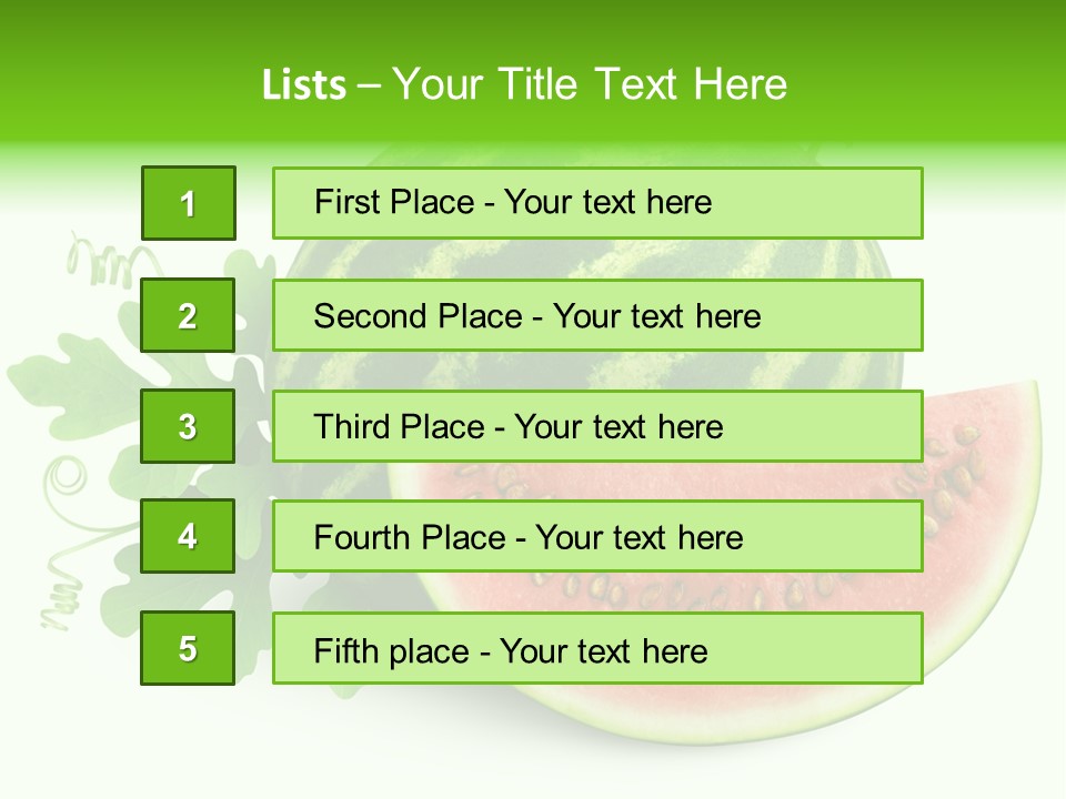 Watermelon Slice Section PowerPoint Template