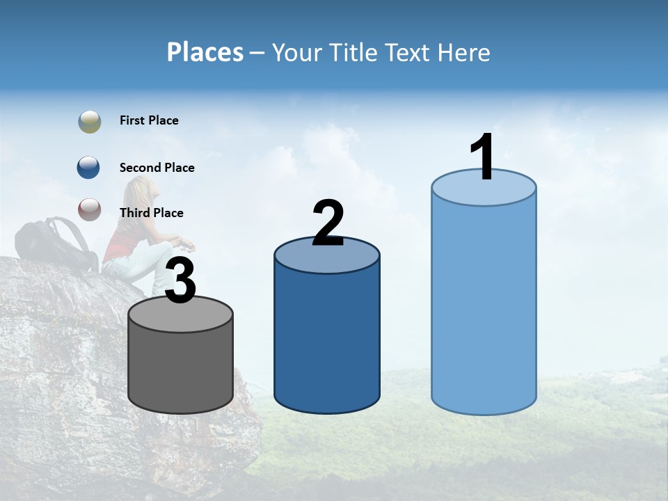 Adventure Sitting Backpack PowerPoint Template