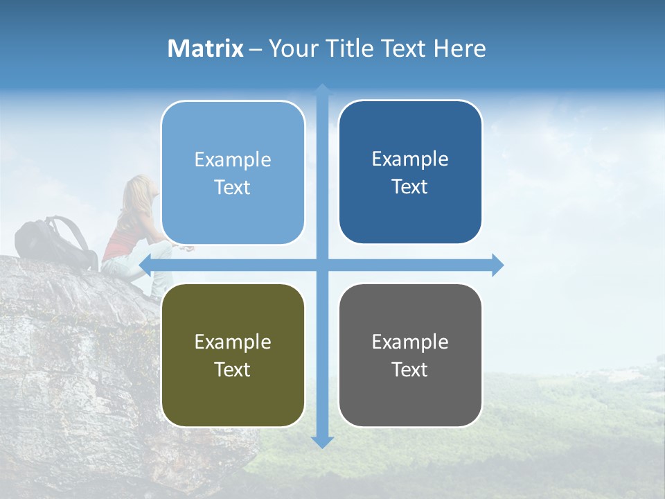 Adventure Sitting Backpack PowerPoint Template