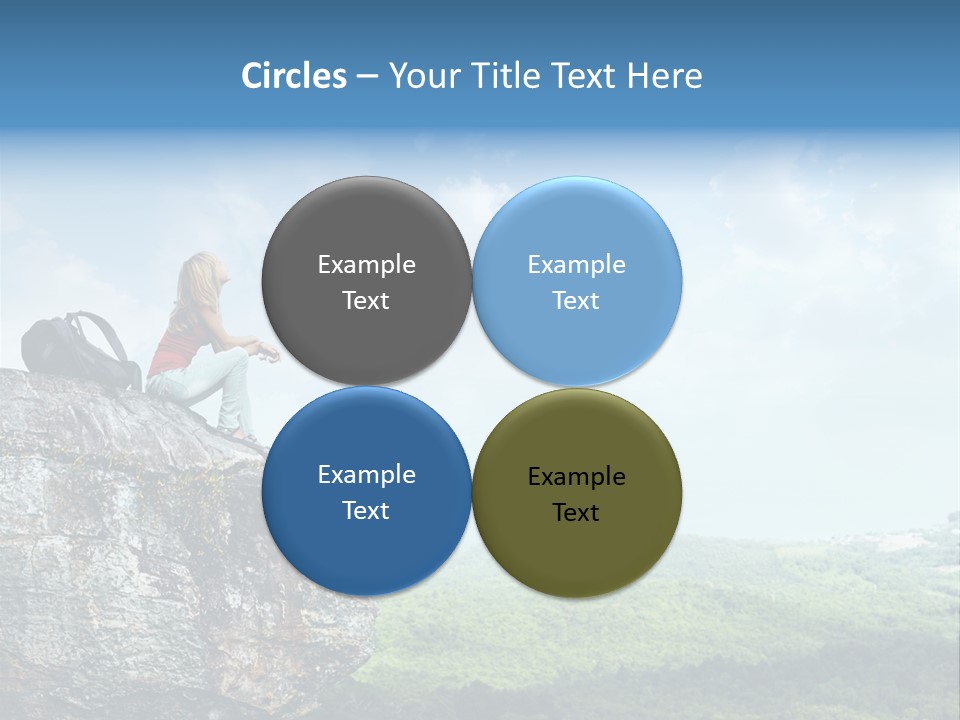 Adventure Sitting Backpack PowerPoint Template