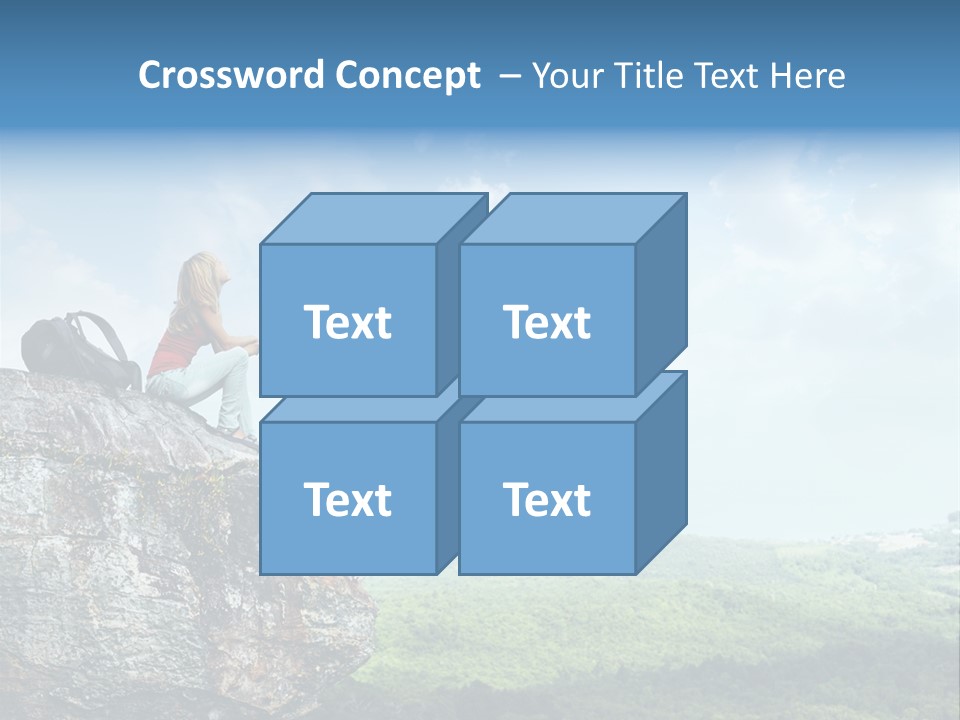 Adventure Sitting Backpack PowerPoint Template