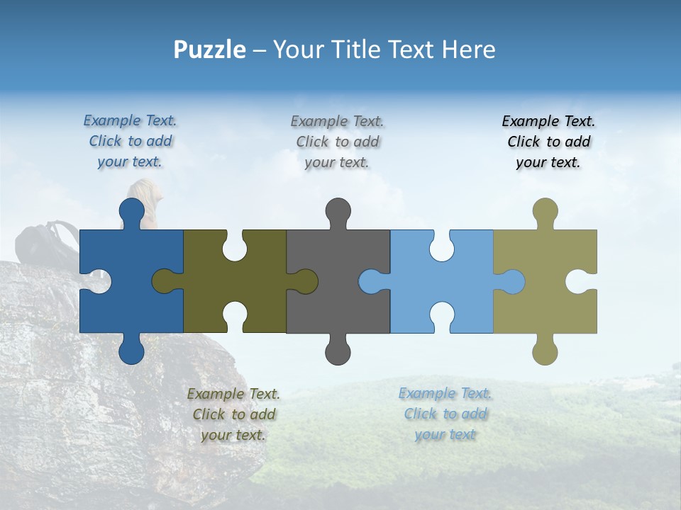 Adventure Sitting Backpack PowerPoint Template