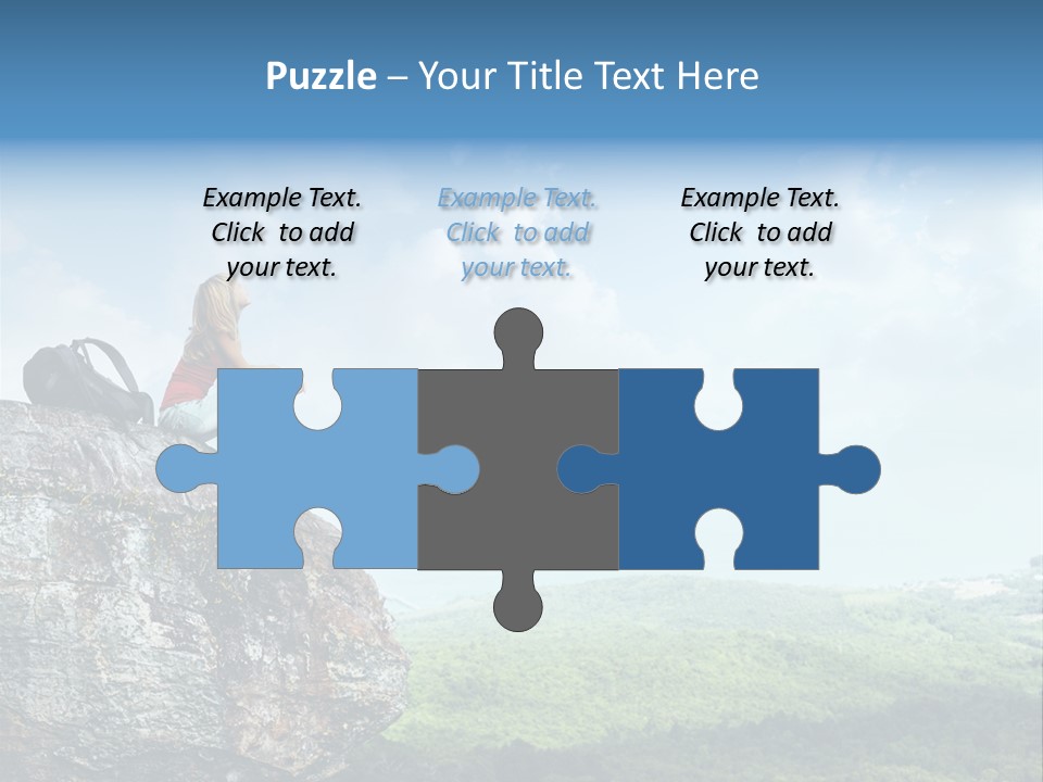 Adventure Sitting Backpack PowerPoint Template