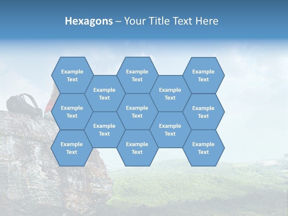 Adventure Sitting Backpack PowerPoint Template