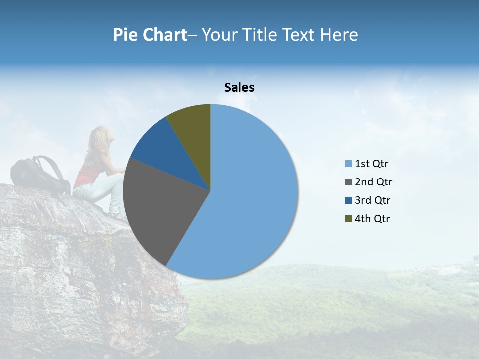 Adventure Sitting Backpack PowerPoint Template