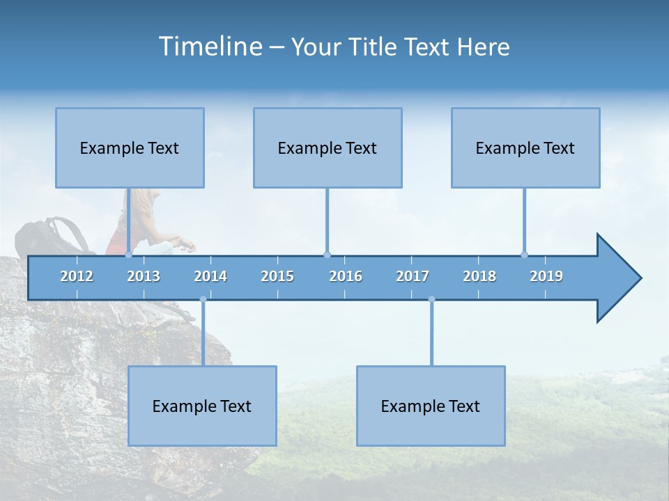Adventure Sitting Backpack PowerPoint Template