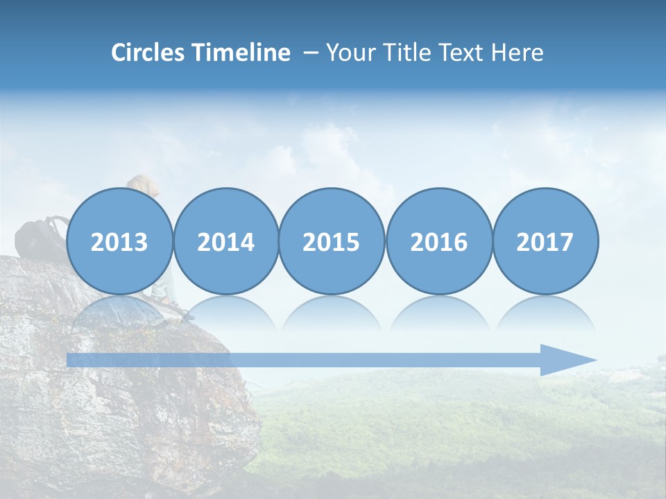 Adventure Sitting Backpack PowerPoint Template