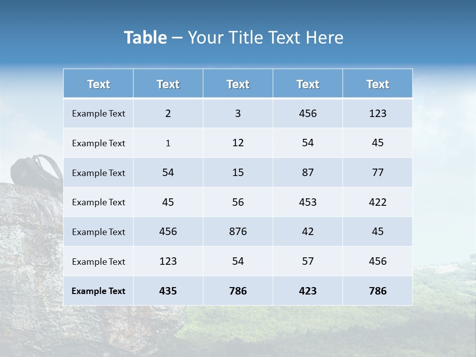 Adventure Sitting Backpack PowerPoint Template