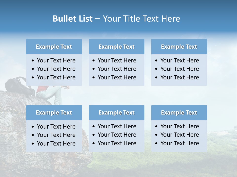 Adventure Sitting Backpack PowerPoint Template