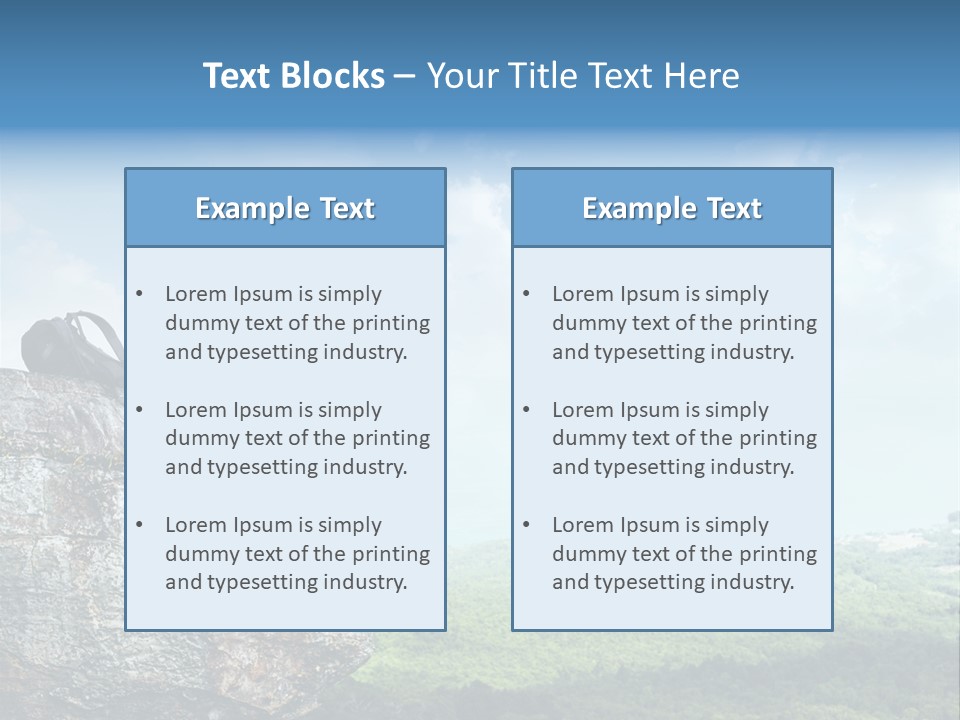 Adventure Sitting Backpack PowerPoint Template