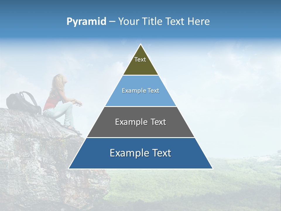 Adventure Sitting Backpack PowerPoint Template