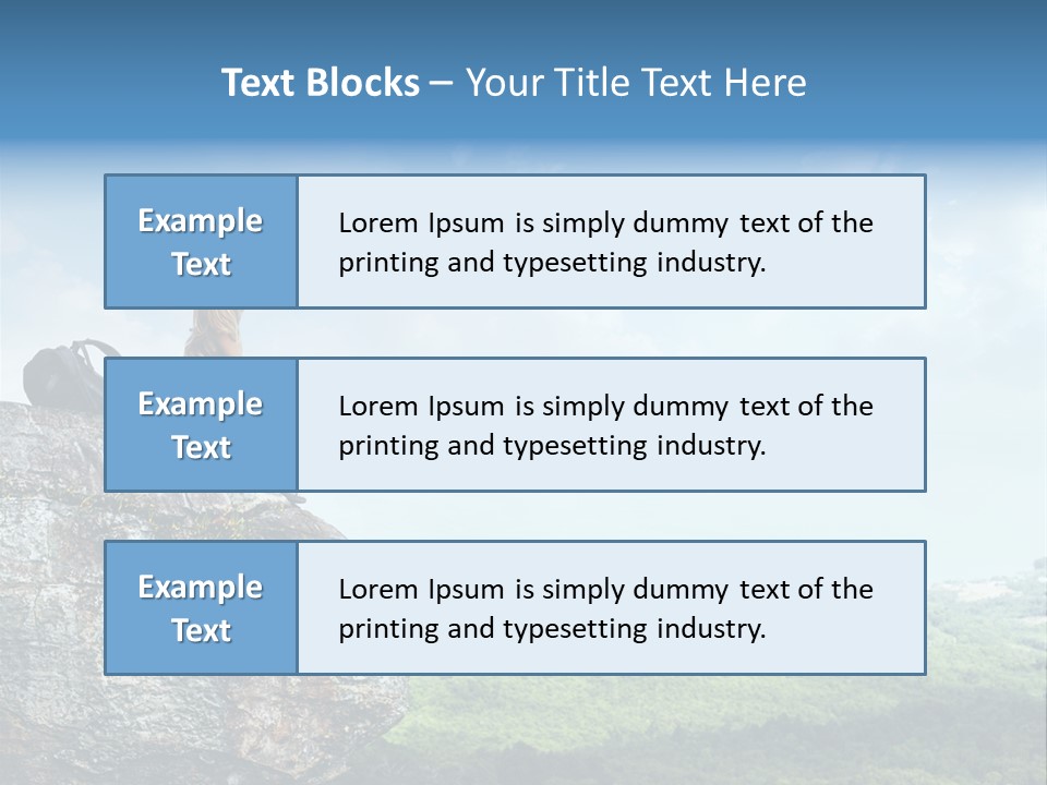 Adventure Sitting Backpack PowerPoint Template