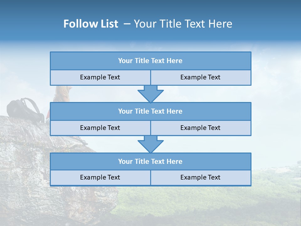 Adventure Sitting Backpack PowerPoint Template
