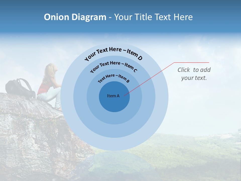 Adventure Sitting Backpack PowerPoint Template