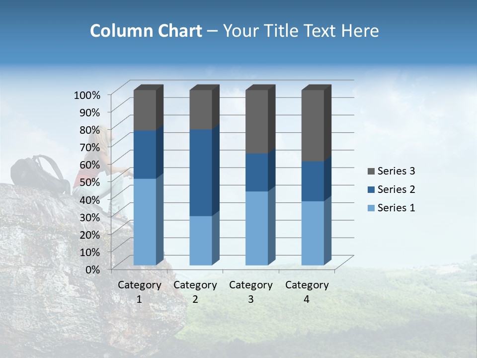 Adventure Sitting Backpack PowerPoint Template