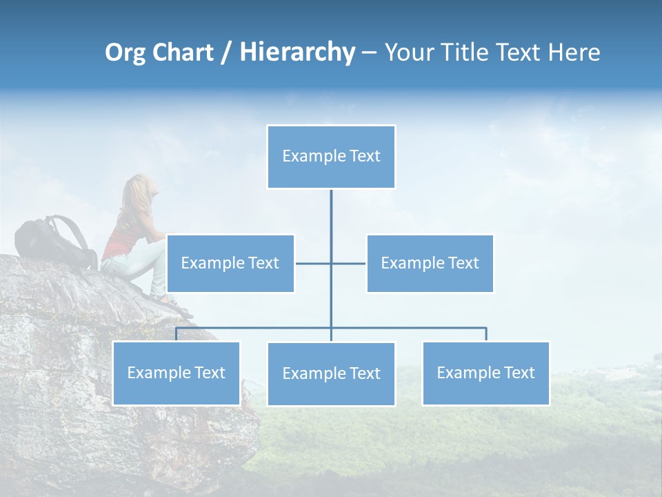 Adventure Sitting Backpack PowerPoint Template