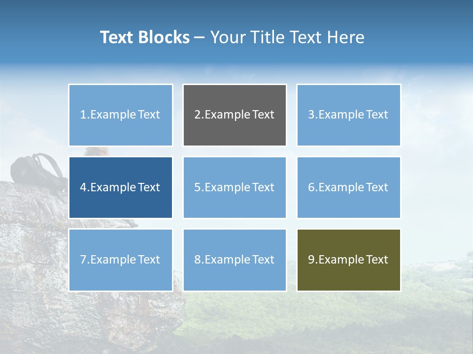 Adventure Sitting Backpack PowerPoint Template