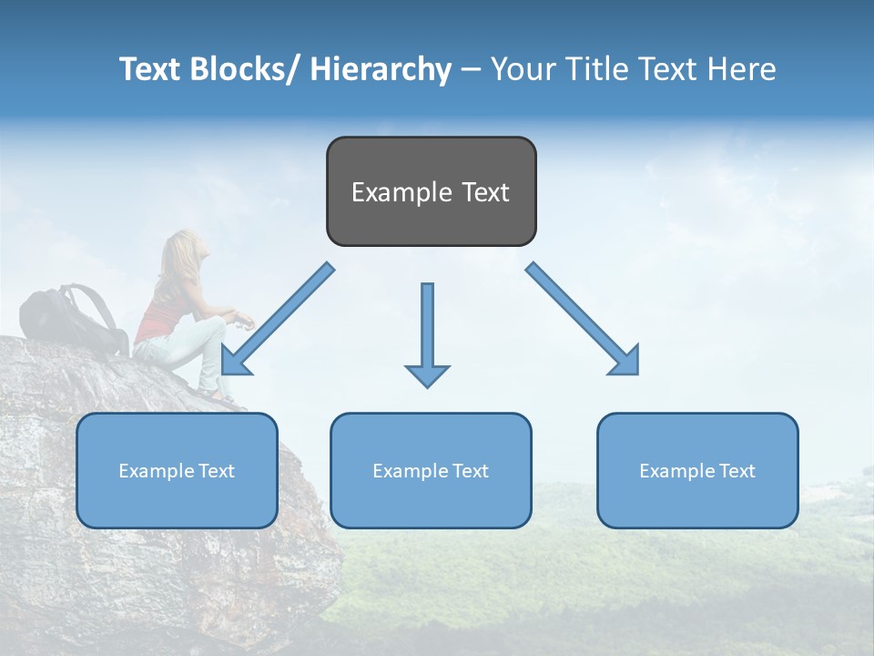 Adventure Sitting Backpack PowerPoint Template