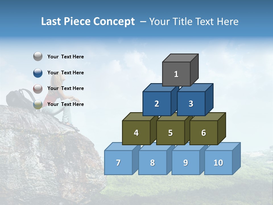 Adventure Sitting Backpack PowerPoint Template