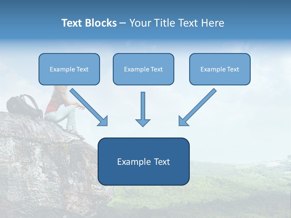 Adventure Sitting Backpack PowerPoint Template