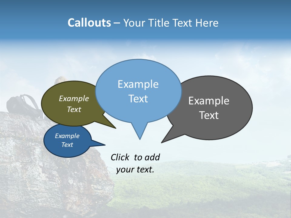 Adventure Sitting Backpack PowerPoint Template