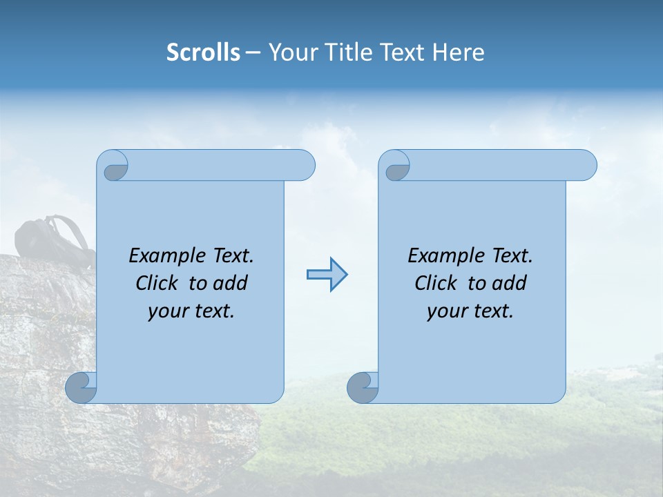 Adventure Sitting Backpack PowerPoint Template
