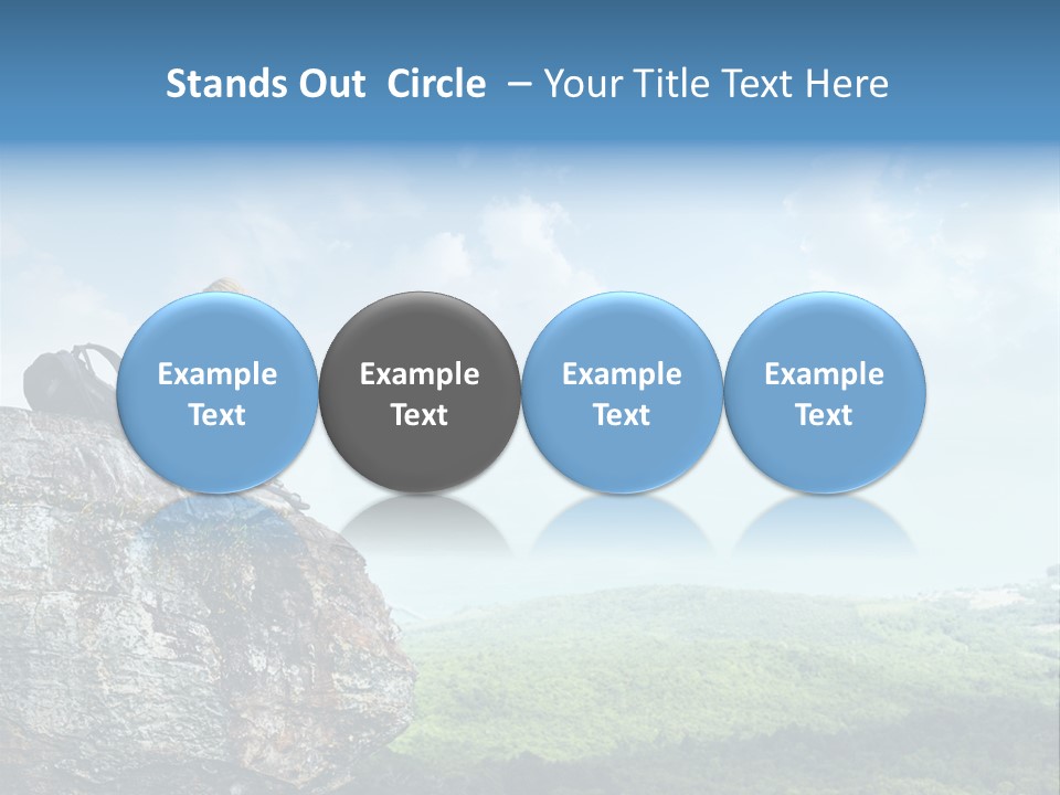 Adventure Sitting Backpack PowerPoint Template