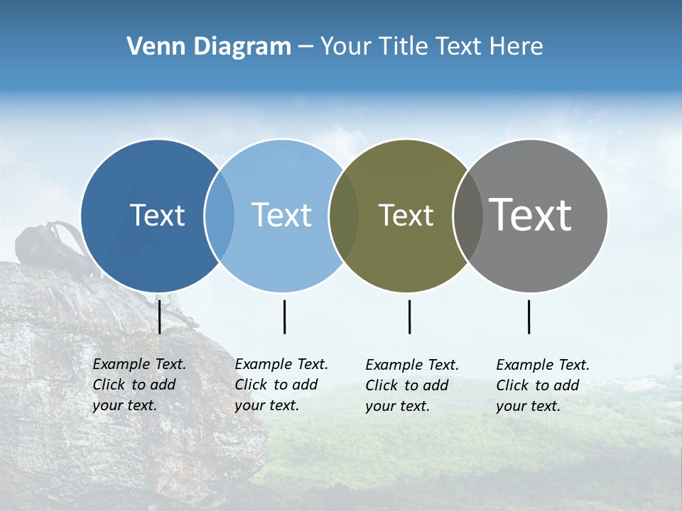 Adventure Sitting Backpack PowerPoint Template