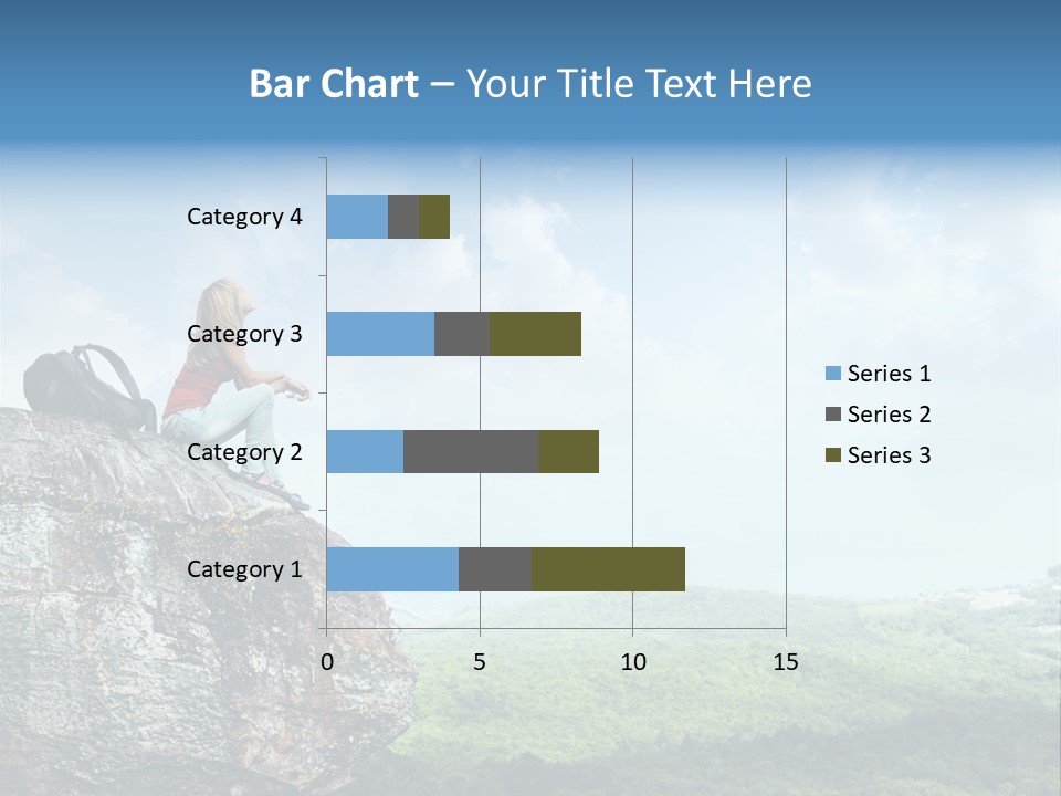 Adventure Sitting Backpack PowerPoint Template