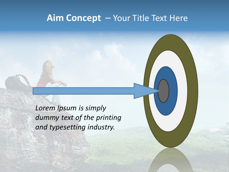 Adventure Sitting Backpack PowerPoint Template