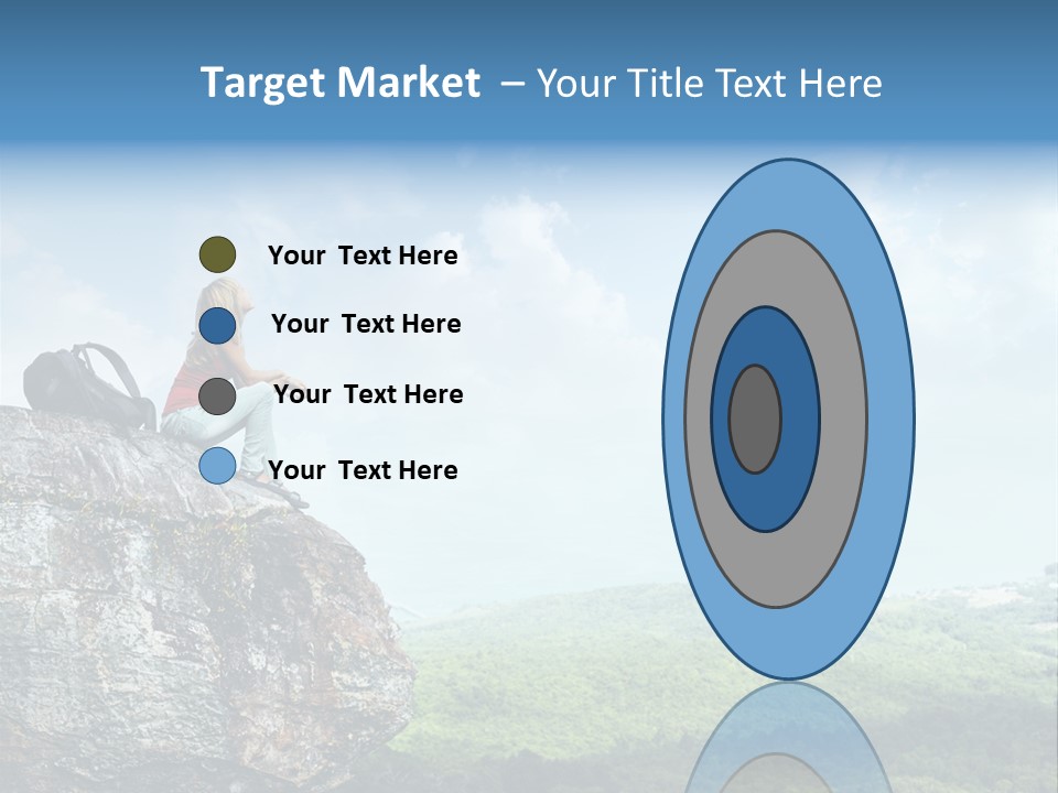 Adventure Sitting Backpack PowerPoint Template