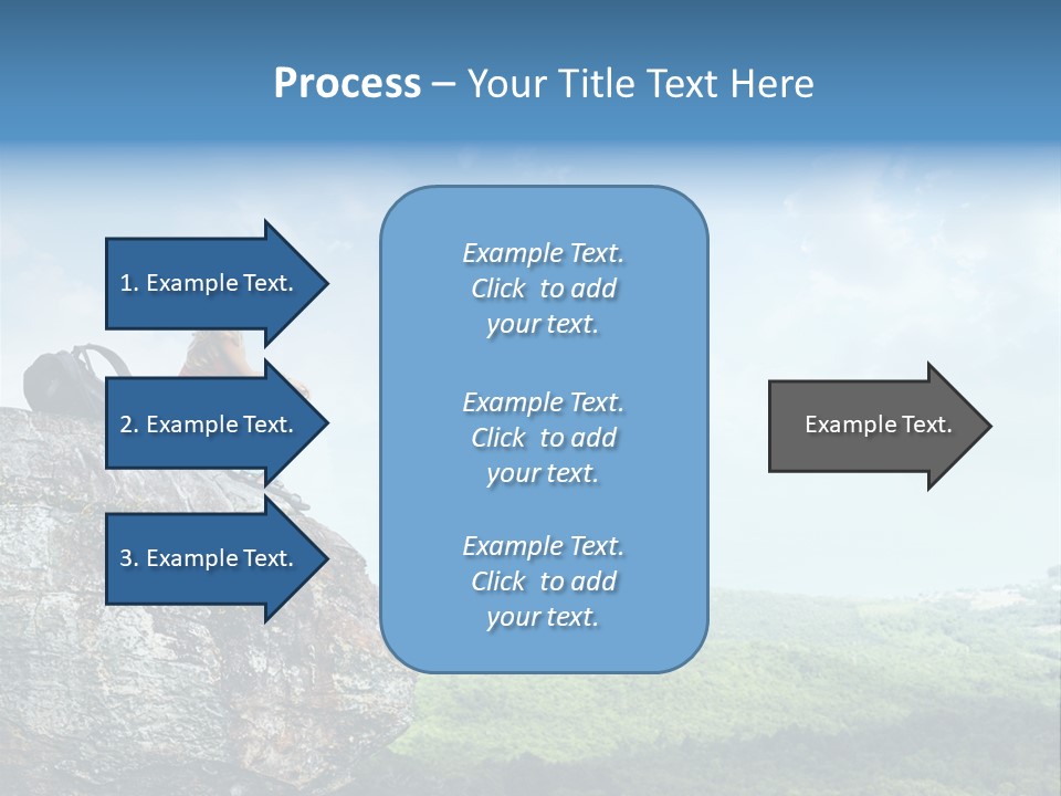 Adventure Sitting Backpack PowerPoint Template