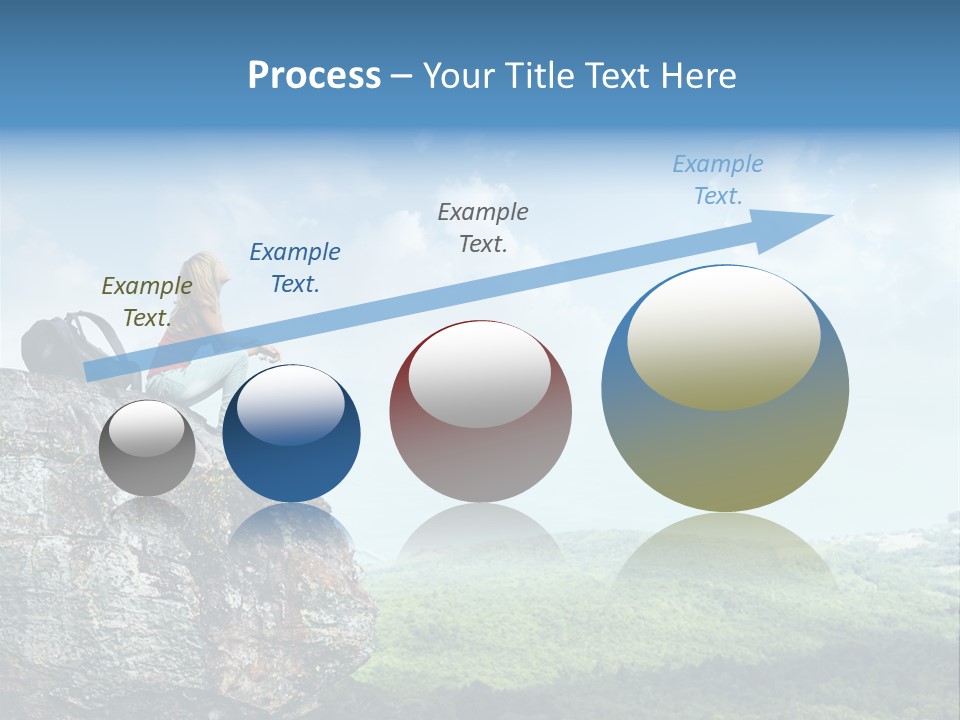 Adventure Sitting Backpack PowerPoint Template