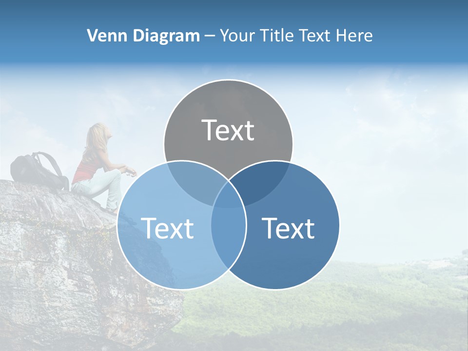 Adventure Sitting Backpack PowerPoint Template