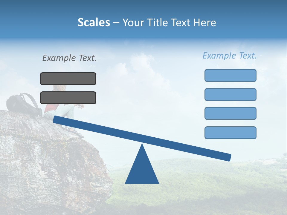 Adventure Sitting Backpack PowerPoint Template